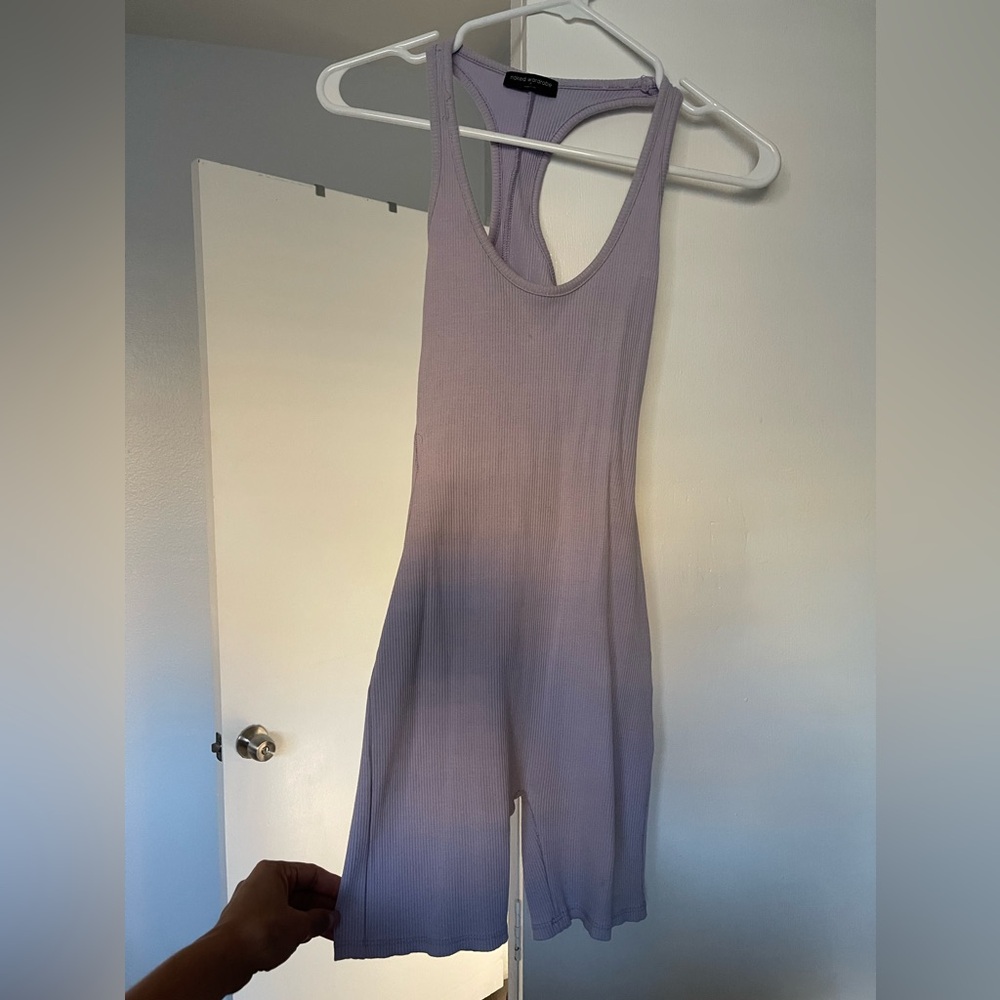 NAKEDWARDROBE PURPLE SHORTS ROMPER